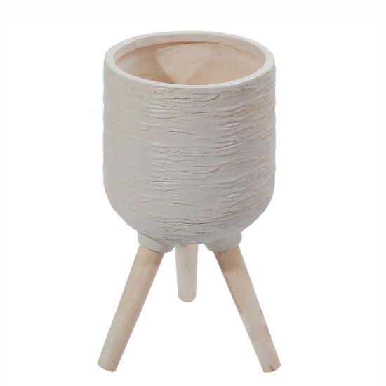 Ghiveci ecologic, Eco-friendly, Naimeed D6391 Mediu, din materiale minerale, Bej, 32x29x29cm