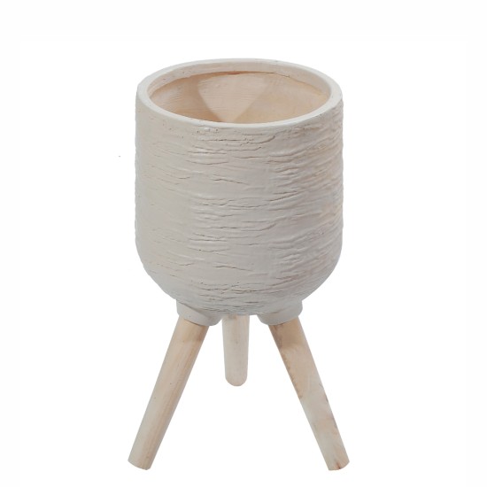 Ghiveci ecologic, Eco-friendly, Naimeed D6391, Mic, din materiale minerale, Bej, 27,5x23x23cm