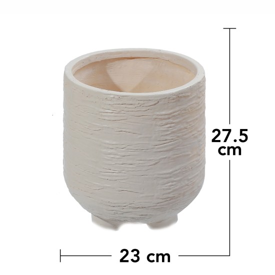 Ghiveci ecologic, Eco-friendly, Naimeed D6391, Mic, din materiale minerale, Bej, 27,5x23x23cm