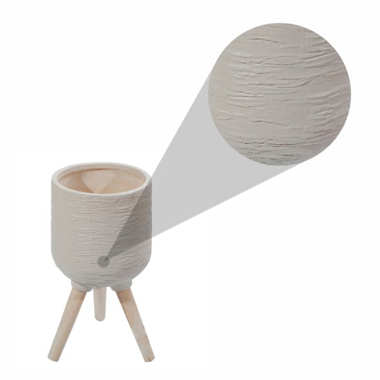 Ghiveci ecologic, Eco-friendly, Naimeed D6391, Mare, din materiale minerale, Bej, 38x36x36cm