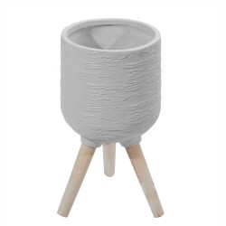 Ghiveci ecologic, Eco-friendly, Naimeed D6393 Mediu, din materiale minerale, Gri, 32x29x29cm