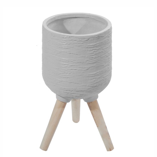 Ghiveci ecologic, Eco-friendly, Naimeed D6393 Mediu, din materiale minerale, Gri, 32x29x29cm