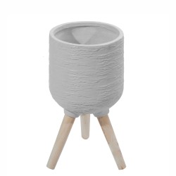 Ghiveci ecologic, Eco-friendly, Naimeed D6393, Mic, din materiale minerale, Gri, 27,5x23x23cm