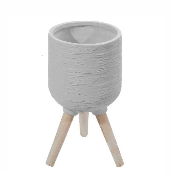 Ghiveci ecologic, Eco-friendly, Naimeed D6393, Mic, din materiale minerale, Gri, 27,5x23x23cm