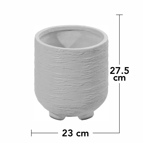 Ghiveci ecologic, Eco-friendly, Naimeed D6393, Mic, din materiale minerale, Gri, 27,5x23x23cm