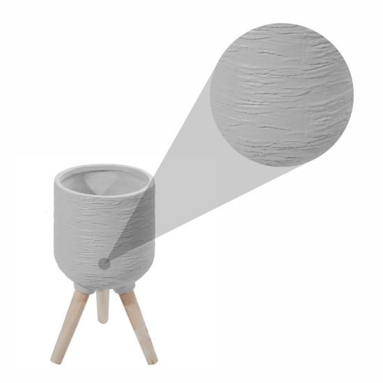 Ghiveci ecologic, Eco-friendly, Naimeed D6393 Mediu, din materiale minerale, Gri, 32x29x29cm