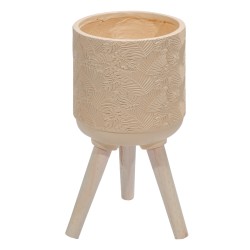 Ghiveci ecologic, Eco-friendly, Naimeed D6394, Mare, din materiale minerale, Crem, 35x33x33cm