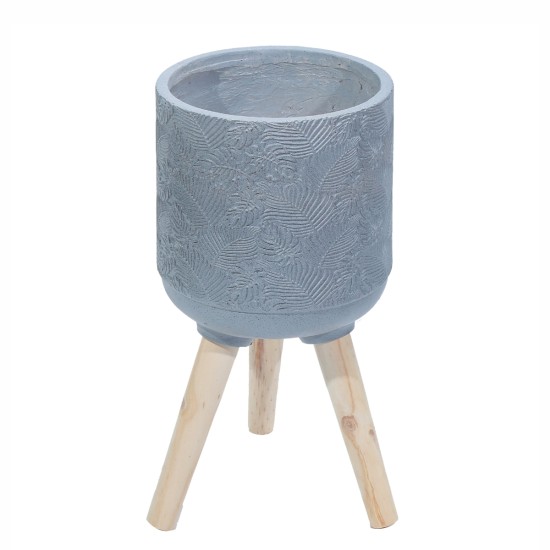 Ghiveci ecologic, Eco-friendly, Naimeed D6396 Mediu, din materiale minerale, Gri, 28x28x28cm