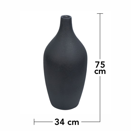 Ghiveci ecologic, Eco-friendly, Naimeed D6404, Mare, din materiale minerale, Negru, 75x34x34cm