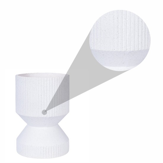 Ghiveci ecologic, Eco-friendly, Naimeed D6406, din materiale minerale, Alb, 47x35x35cm