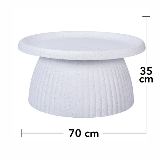 Ghiveci ecologic, Eco-friendly, Naimeed D6408, din materiale minerale, Alb, 35x70x70cm