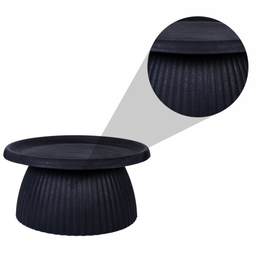 Ghiveci ecologic, Eco-friendly, Naimeed D6409, din materiale minerale, Negru, 35x70x70cm