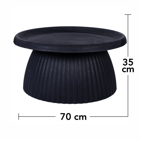 Ghiveci ecologic, Eco-friendly, Naimeed D6409, din materiale minerale, Negru, 35x70x70cm