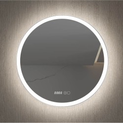 Oglinda baie, sistem iluminare LED, IP44, 80cm, D4216, Dezaburire, Touch, Ceas