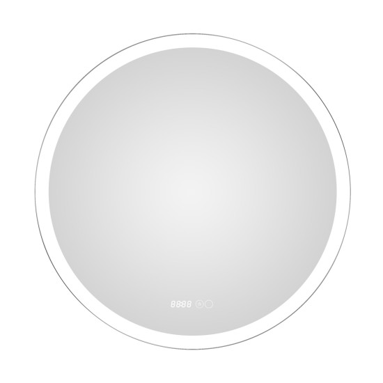 Oglinda baie, sistem iluminare LED, IP44, 80cm, D4216, Dezaburire, Touch, Ceas