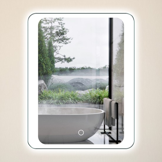 Oglinda baie, sistem iluminare LED, IP44, 60x80cm, D4220, Dezaburire, Touch