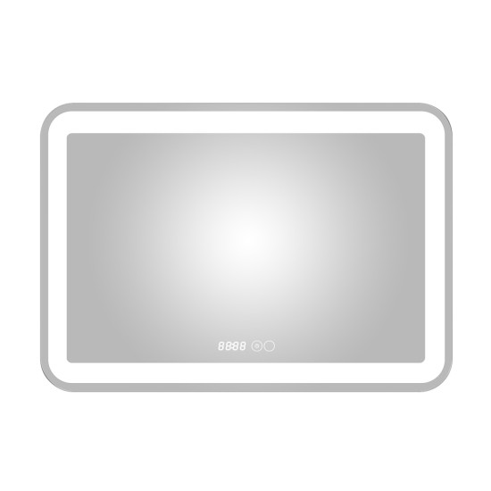 Oglinda baie, sistem iluminare LED, IP44, 100x70cm, D4230, Dezaburire, Touch, Ceas