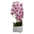 Orhidee cu aspect natural in ghiveci ceramic, 71 cm, Naimeed D4844, Roz