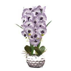 Orhidee cu aspect natural in ghiveci ceramic, 60 cm, Naimeed D4845, Amethyst