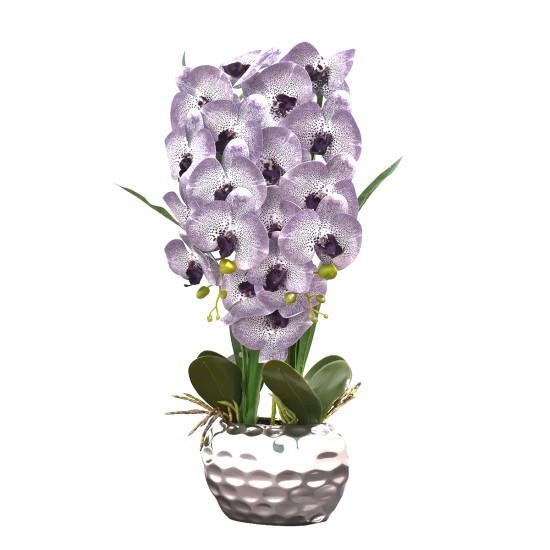 Orhidee cu aspect natural in ghiveci ceramic, 60 cm, Naimeed D4845, Amethyst