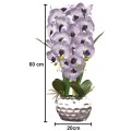 Orhidee cu aspect natural in ghiveci ceramic, 60 cm, Naimeed D4845, Amethyst