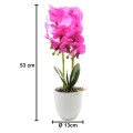 Orhidee cu aspect natural in ghiveci ceramic, 53 cm, Naimeed D4846, Magenta