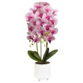 Orhidee cu aspect natural in ghiveci ceramic, 70 cm, Naimeed D4855, Roz