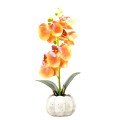 Orhidee cu aspect natural in ghiveci ceramic, 30 cm, Naimeed D4856, Portocaliu Orhidee cu aspect natural in ghiveci ceramic, 30 cm, Naimeed D4856, Portocaliu