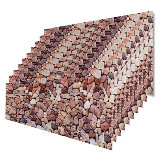 Set 10 panouri decorative, Autoadeziv, suprafata acoperita 1.8 m2, Naimeed D3503, 30x60 cm, Pietre Set 10 panouri decorative, Autoadeziv, suprafata acoperita 1.8 m2, Naimeed D3503, 30x60 cm, Pietre