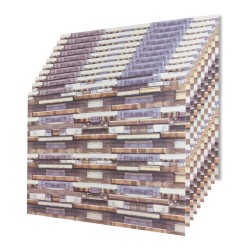 Set 10 panouri decorative, Autoadeziv, suprafata acoperita 3.6 m2, Naimeed D3521, 60x60 cm, Multicolor