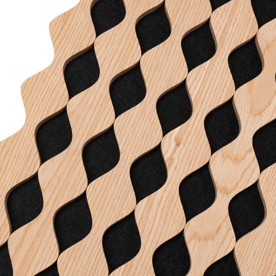 Set 3 Panouri riflaj acustic decorativ, MDF si pasla, Naimeed D6233, 240x30x1.8cm, Castan Set 3 Panouri riflaj acustic decorativ, MDF si pasla, Naimeed D6233, 240x30x1.8cm, Castan