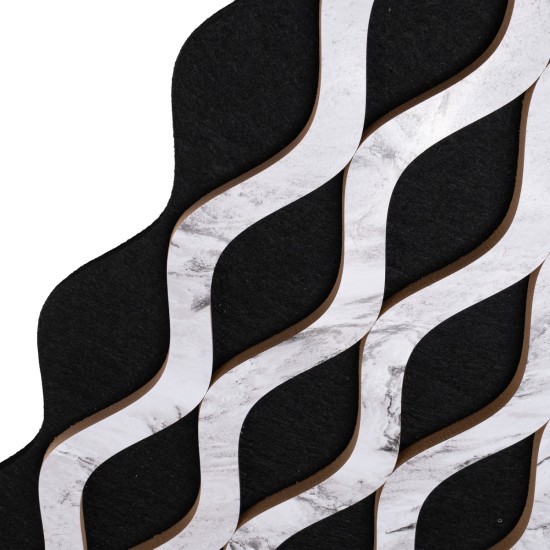Set 3 Panouri riflaj acustic decorativ, MDF si pasla, Naimeed D6238, 240x30x1.8cm, Alb Set 3 Panouri riflaj acustic decorativ, MDF si pasla, Naimeed D6238, 240x30x1.8cm, Alb