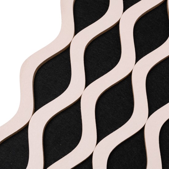 Set 6 Panouri riflaj acustic decorativ, MDF si pasla, Naimeed D6239, 240x30x1.8cm, Roz