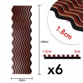 Set 6 Panouri riflaj acustic decorativ, MDF si pasla, Naimeed D6244, 240x30x1.8cm, Visin Set 6 Panouri riflaj acustic decorativ, MDF si pasla, Naimeed D6244, 240x30x1.8cm, Visin