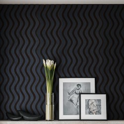 Set 3 Panouri riflaj acustic decorativ, MDF si pasla, Naimeed D6246, 240x30x1.8cm, Gri Inchis