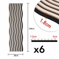 Set 6 Panouri riflaj acustic decorativ, MDF si pasla, Naimeed D6247, 240x30x1.8cm, Gri