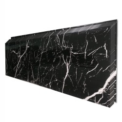 Set 6 panouri decorative, Naimeed D6573, Autoadeziv, aspect lucios, suprafata acoperita 1.08 mp, 30x60 cm, Negru