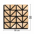 Set 5 Panouri riflaje acustice decorative, HDF si pasla, Naimeed D6751, 50x50x1.8cm, Stejar