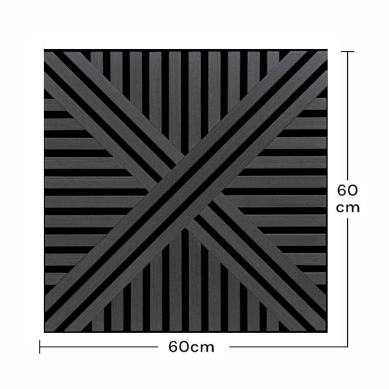 Set 5 Panouri riflaje acustice decorative, MDF si pasla, Naimeed D6766, 60x60x1.8cm, Negru Set 5 Panouri riflaje acustice decorative, MDF si pasla, Naimeed D6766, 60x60x1.8cm, Negru