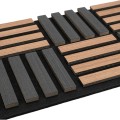 Set 5 Panouri riflaje acustice decorative, MDF si pasla, Naimeed D6772, 70x35x2.1cm, Stejar inchs/Negru