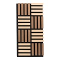 Set 5 Panouri riflaje acustice decorative, MDF si pasla, Naimeed D6773, 70x35x2.1cm, Stejar/Stejar inchis