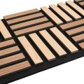 Set 5 Panouri riflaje acustice decorative, MDF si pasla, Naimeed D6773, 70x35x2.1cm, Stejar/Stejar inchis