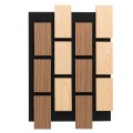 Set 5 Panouri riflaje acustice decorative, MDF si pasla, Naimeed D6775, 60x40x2.1cm, Stejar/Stejar inchis