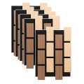 Set 5 Panouri riflaje acustice decorative, MDF si pasla, Naimeed D6775, 60x40x2.1cm, Stejar/Stejar inchis