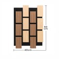 Set 5 Panouri riflaje acustice decorative, MDF si pasla, Naimeed D6775, 60x40x2.1cm, Stejar/Stejar inchis