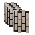 Set 5 Panouri riflaje acustice decorative, MDF si pasla, Naimeed D6776, 60x40x2.1cm, Gri