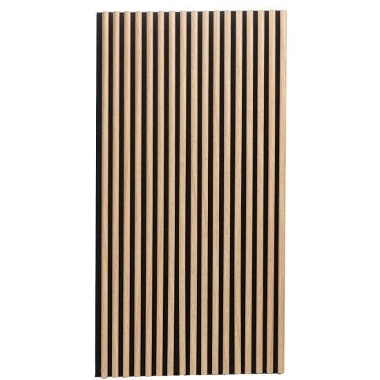 Set 4 Panouri riflaje acustice decorative, MDF si pasla, Naimeed D6780, 240x60x2.1cm, Stejar deschis