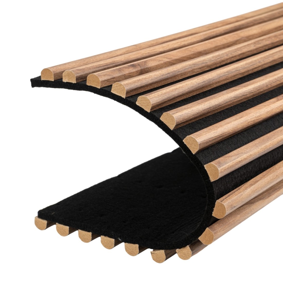 Set 4 Panouri riflaje acustice decorative, MDF si pasla, Naimeed D6781, 240x60x2.1cm, Stejar inchis [2]