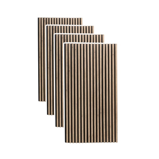 Set 4 Panouri riflaje acustice decorative, MDF si pasla, Naimeed D6782, 240x60x2.1cm, Stejar Set 4 Panouri riflaje acustice decorative, MDF si pasla, Naimeed D6782, 240x60x2.1cm, Stejar