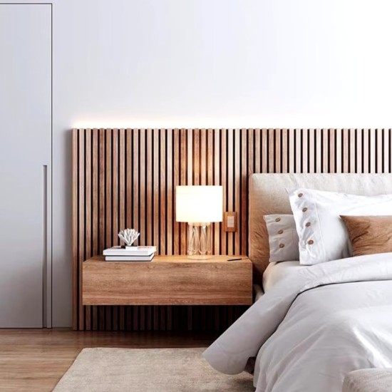 Set 4 Panouri riflaje acustice decorative, MDF si pasla, Naimeed D6782, 240x60x2.1cm, Stejar Set 4 Panouri riflaje acustice decorative, MDF si pasla, Naimeed D6782, 240x60x2.1cm, Stejar